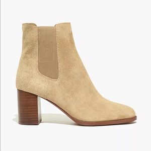 Madewell Laura Beige Suede Heeled Chelsea Boots | Size 9.5